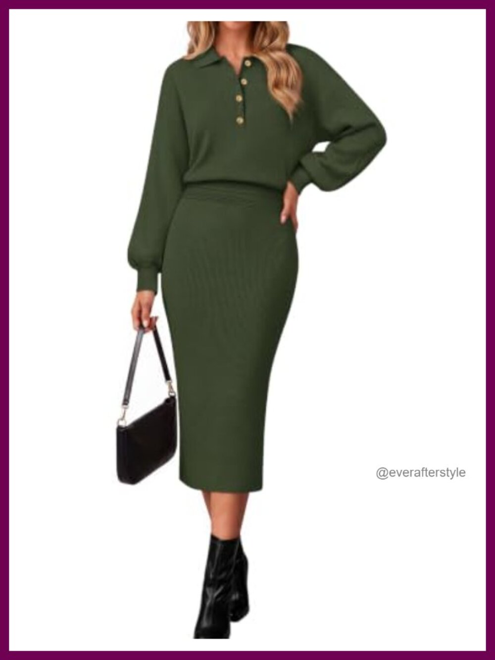Women's Long Sleeve Bodycon Midi Sweater Dress Knit Fall Winter
